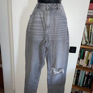 Dynamite Claudia Ultra High Waist Distressed Grey Mom Jeans Size 29